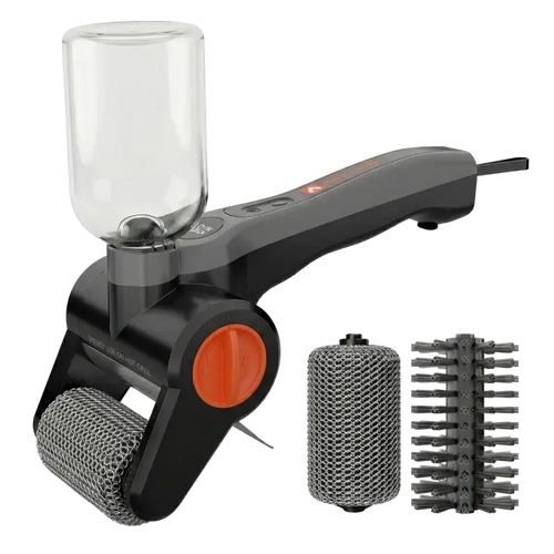 Grillion Electric Grill Cleaner with Interchangeable Brush Heads