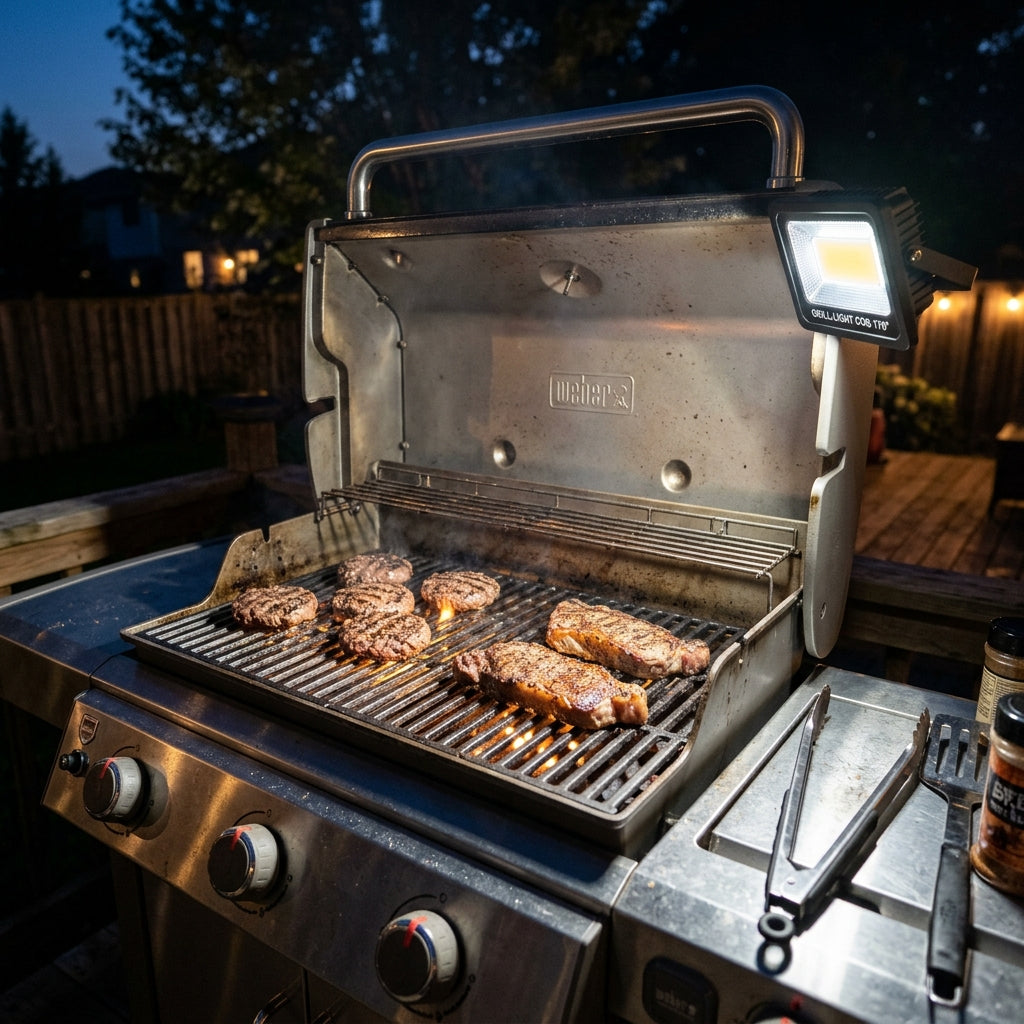 Wide COB lighting across grill